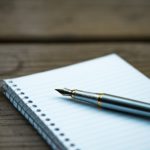 fountain pen, note, notebook
